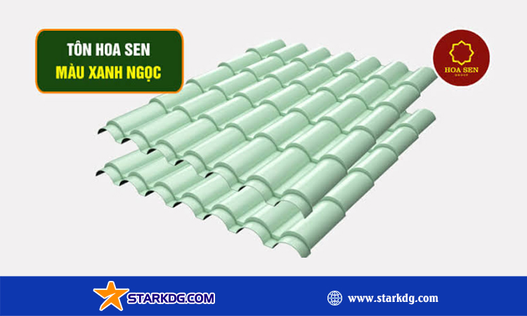 Tôn hoa sen màu xanh ngọc